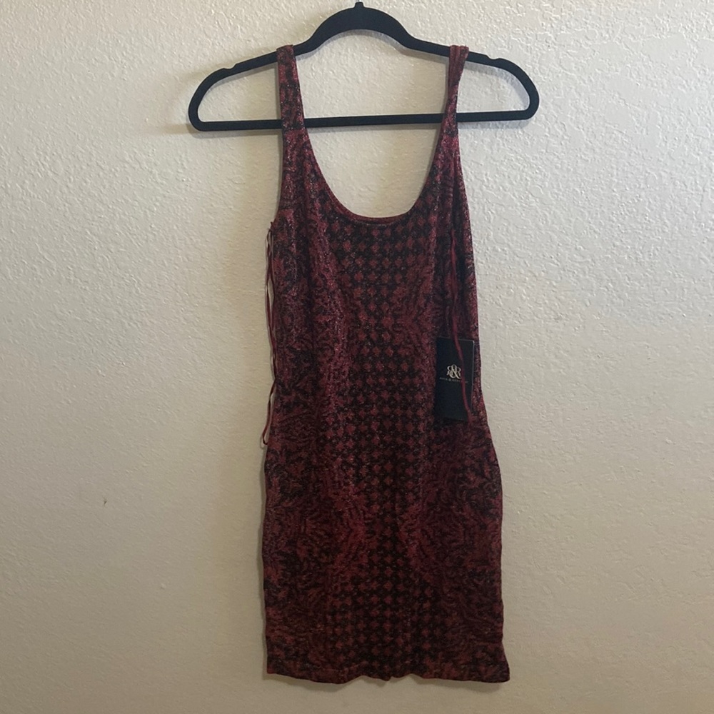 Red black with gold dress
